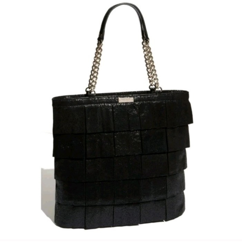 Kate Spade Plisse Priti Plisse Pleated‎ Leather Metallic Tote Bag